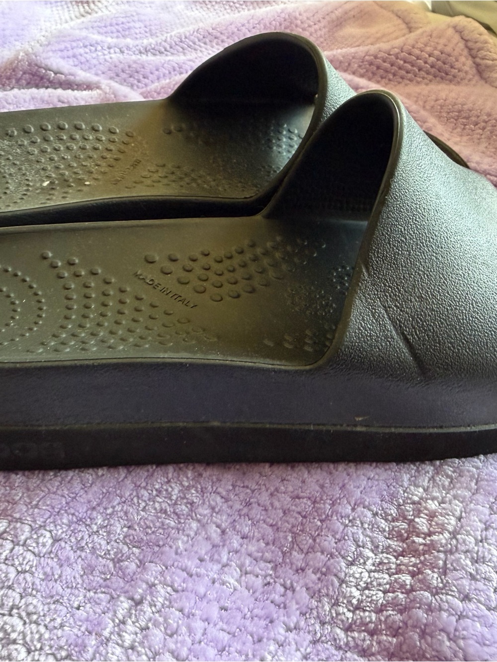 Women's O Bag Comfortable Black Slide Sandals - Easy Slip-On Comfort size 5 - Picture 3 of 6